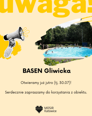 Basen Gliwicka otwieramy ponownie.