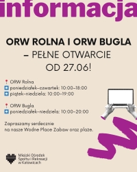 Pełne otwarcie ORW Rolna i ORW Bugla od 27.06